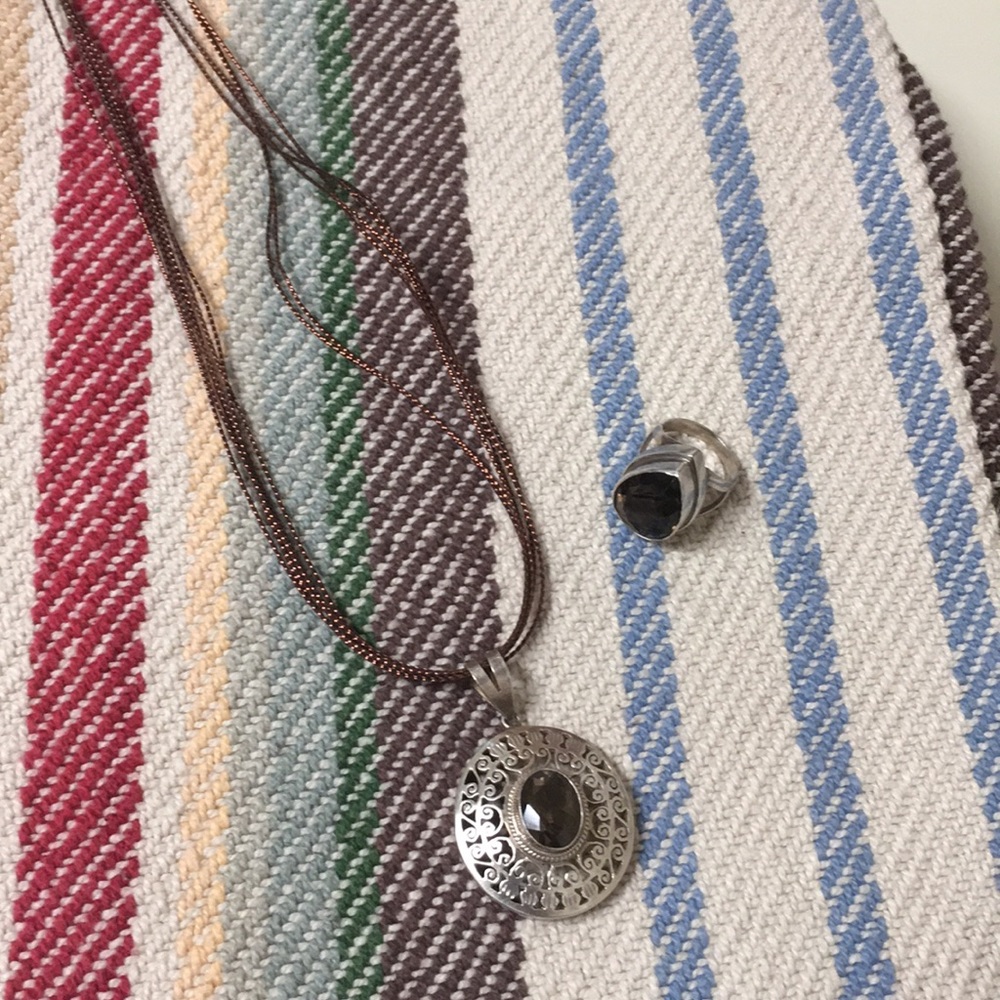 Smoky Topaz and Sterling Set